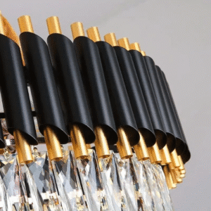 Modern Luxury Black & Gold Crystal Chandelier (600mm)
