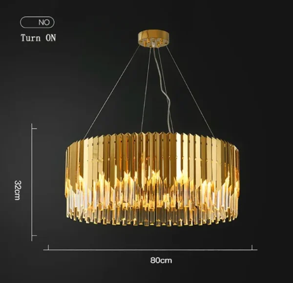 Designer Luxury Gold Crystal Chandelier - Image 3