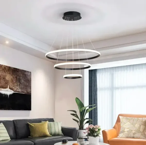 Modern Luxury Italian Style Three Rings Chandelier - Image 2