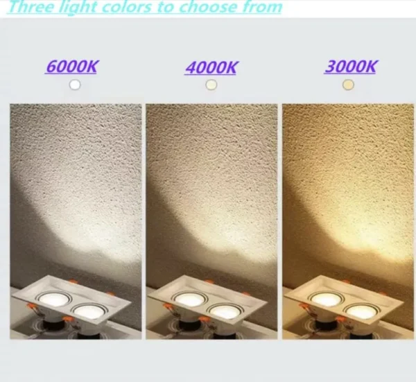 Square Recessed COB Down Light( 2x8watt ) - Image 4