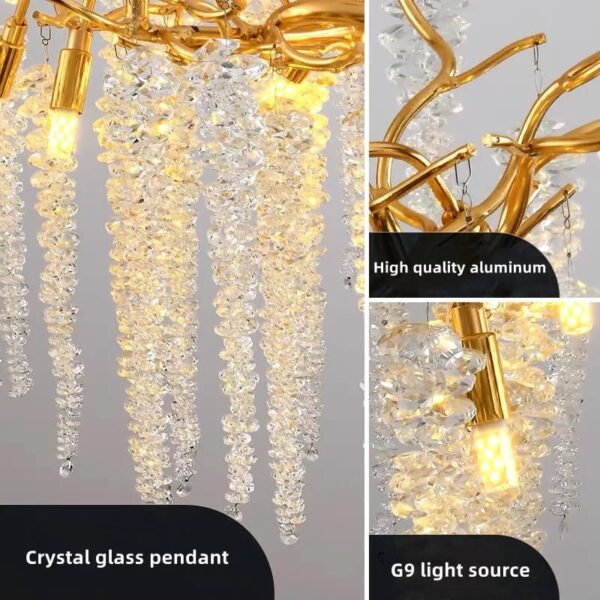 Elegant Gold Luxury Crystal Chandelier (800mm) - Image 5
