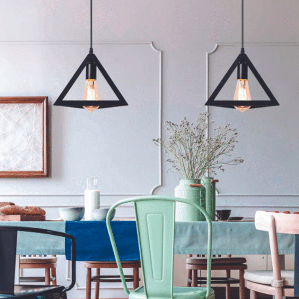 triangle shape hanging light