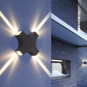 4 x 4 up down led outdoor wall light
