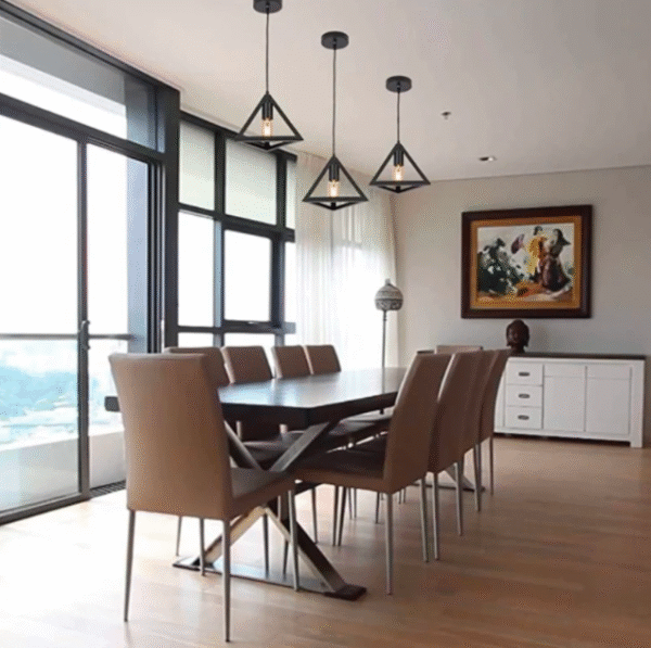 triangle shape hanging light